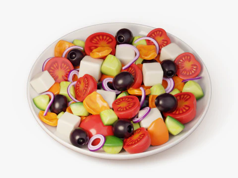 Mangkuk Salad Yunani Model 3D