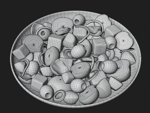 Greek Salad Bowl 3D Model