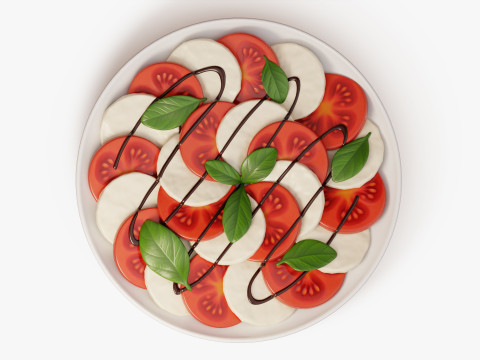 Set Piring Salad Model 3D