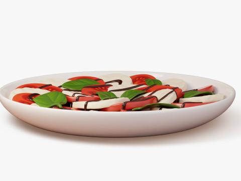 Set Piring Salad Model 3D