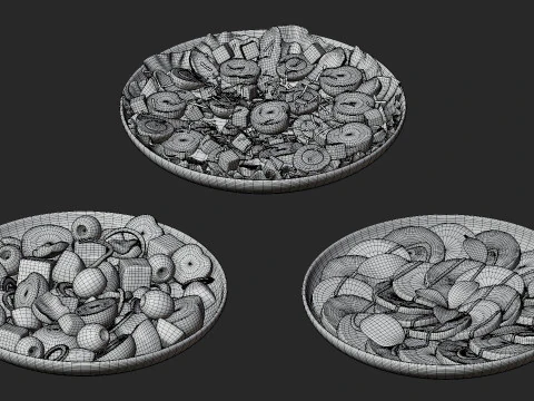 Salad Plates Set 3D Model