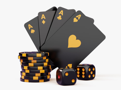 Poker Card Game Set 3D Model