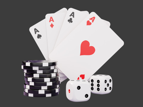 Conjunto de jogos de cartas de p&ocirc;quer Modelo 3D