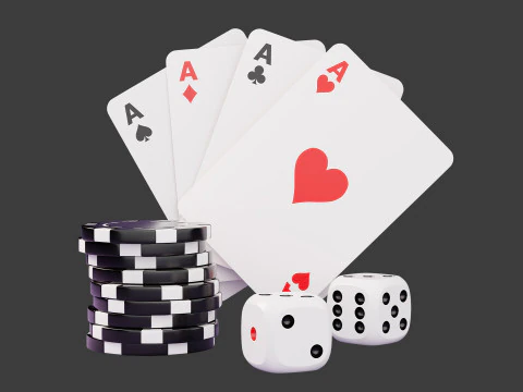 Poker Card Game Set 3D Model