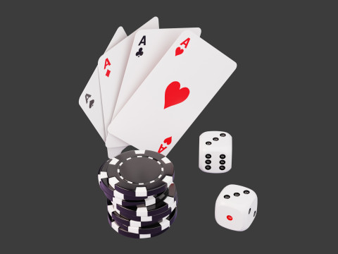 Conjunto de jogos de cartas de p&ocirc;quer Modelo 3D