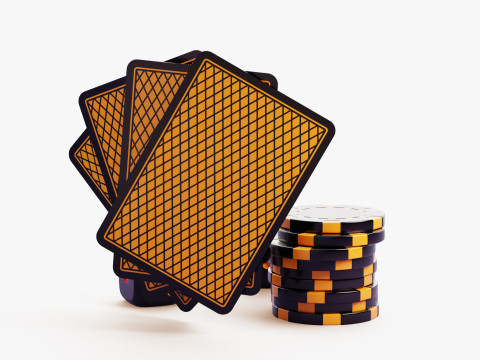 Conjunto de jogos de cartas de p&ocirc;quer Modelo 3D