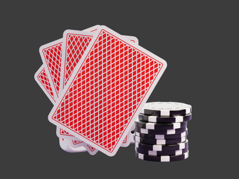 Conjunto de jogos de cartas de p&ocirc;quer Modelo 3D