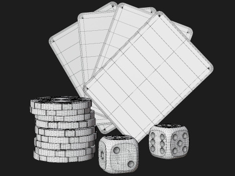 Conjunto de jogos de cartas de p&ocirc;quer Modelo 3D