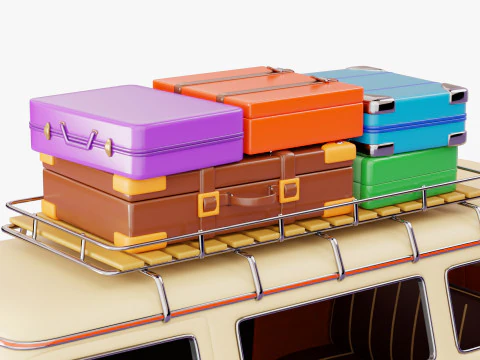 Retro Travel Van 3D Model