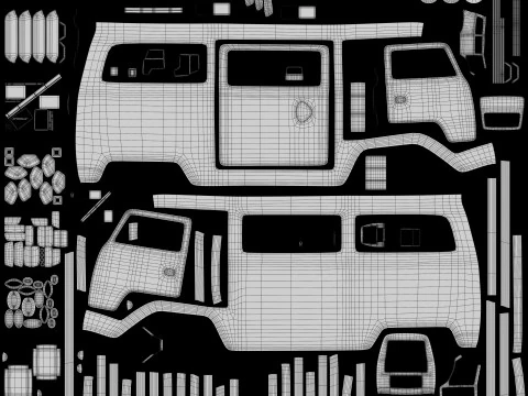 Retro Travel Van 3D Model