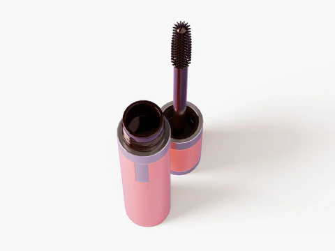 Mascara Tube with Brush 3D Model