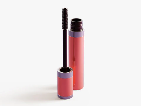 Mascara Tube with Brush 3D Model