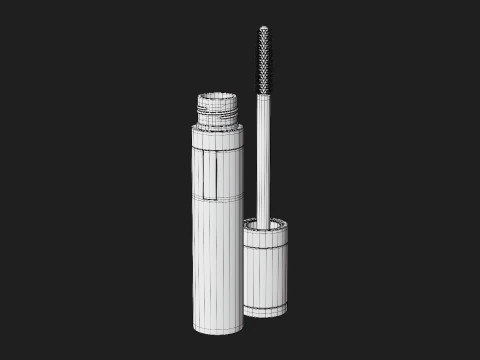 Mascara Tube with Brush 3D Model