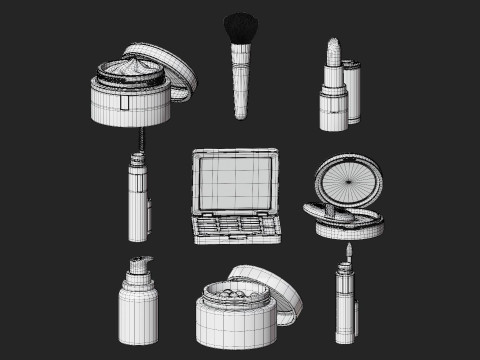 Paket Perlengkapan Rias Model 3D