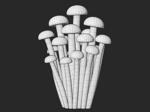 만화 꿀 버섯 3D 모델