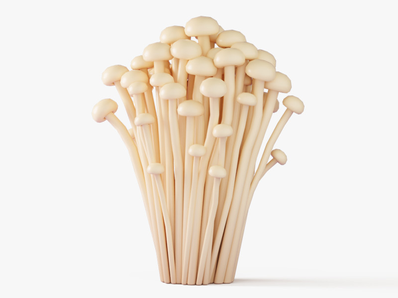 Cartoon Enoki Mushrooms 3D Model .c4d .max .obj .3ds .fbx .stl .blend 