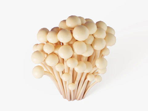 Cartoon Enoki Mushrooms 3D Model