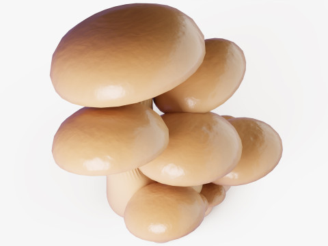 Oyster Mushrooms Cluster 3D Model