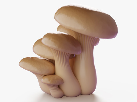 Oyster Mushrooms Cluster 3D Model