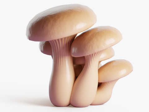 Oyster Mushrooms Cluster 3D Model