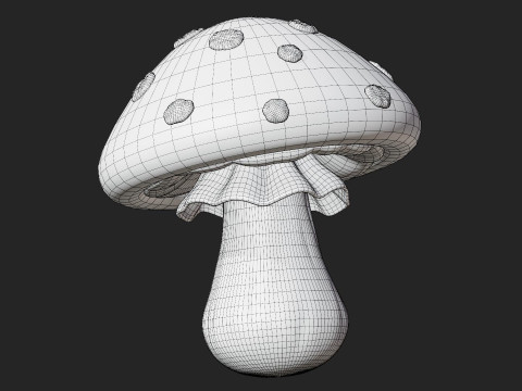 एगारिक मशरूम उड़ें 3D मॉडल