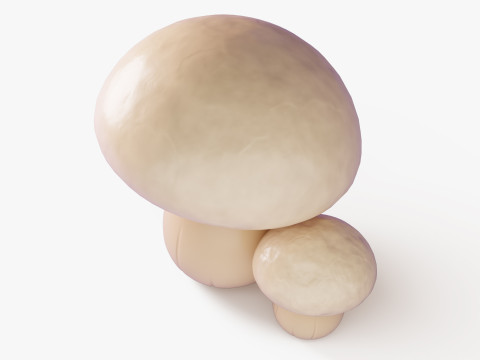 Cartoon Champignon Mushrooms 3D Model