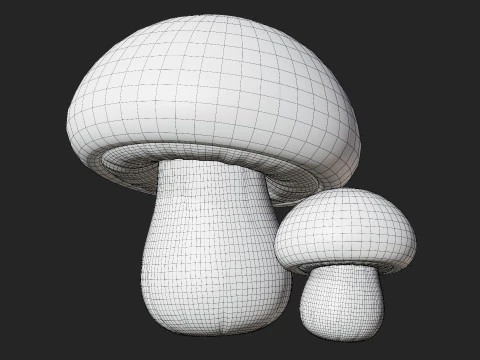 Funghi Champignon Del Fumetto Modello 3D