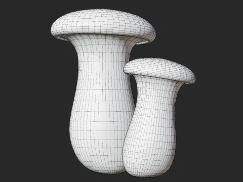 Eryngii Mushrooms 3D Model