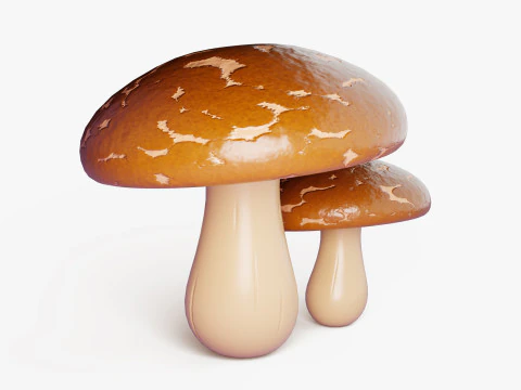 Shiitake Mushrooms 3D Model