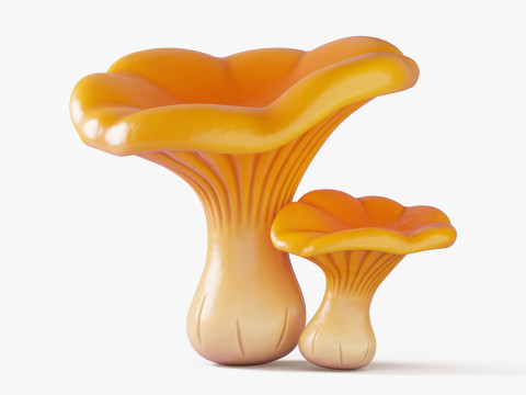 Raccolta di funghi dei cartoni animati Modello 3D