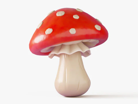 Cartoon Mushroom Collection 3D Model