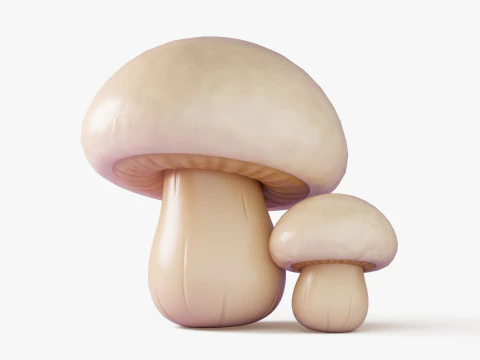Cartoon Mushroom Collection 3D Model