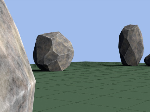 Pack of 8 Low-Poly Stones 3D Model