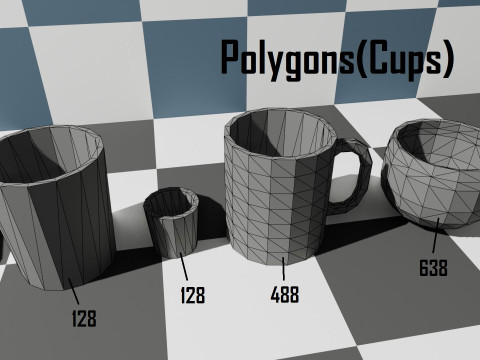 Set of Low-Poly Dishes Modello 3D