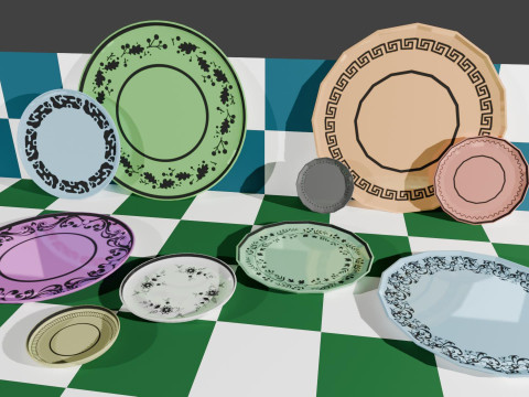 Set of 10 Plates 3D 模型