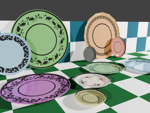 Set of 10 Plates 3D 模型