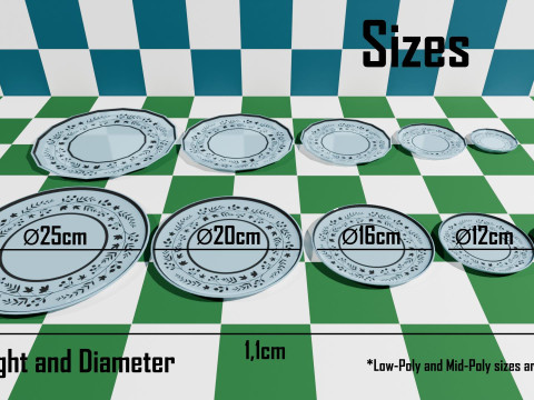 Set of 10 Plates 3D 模型