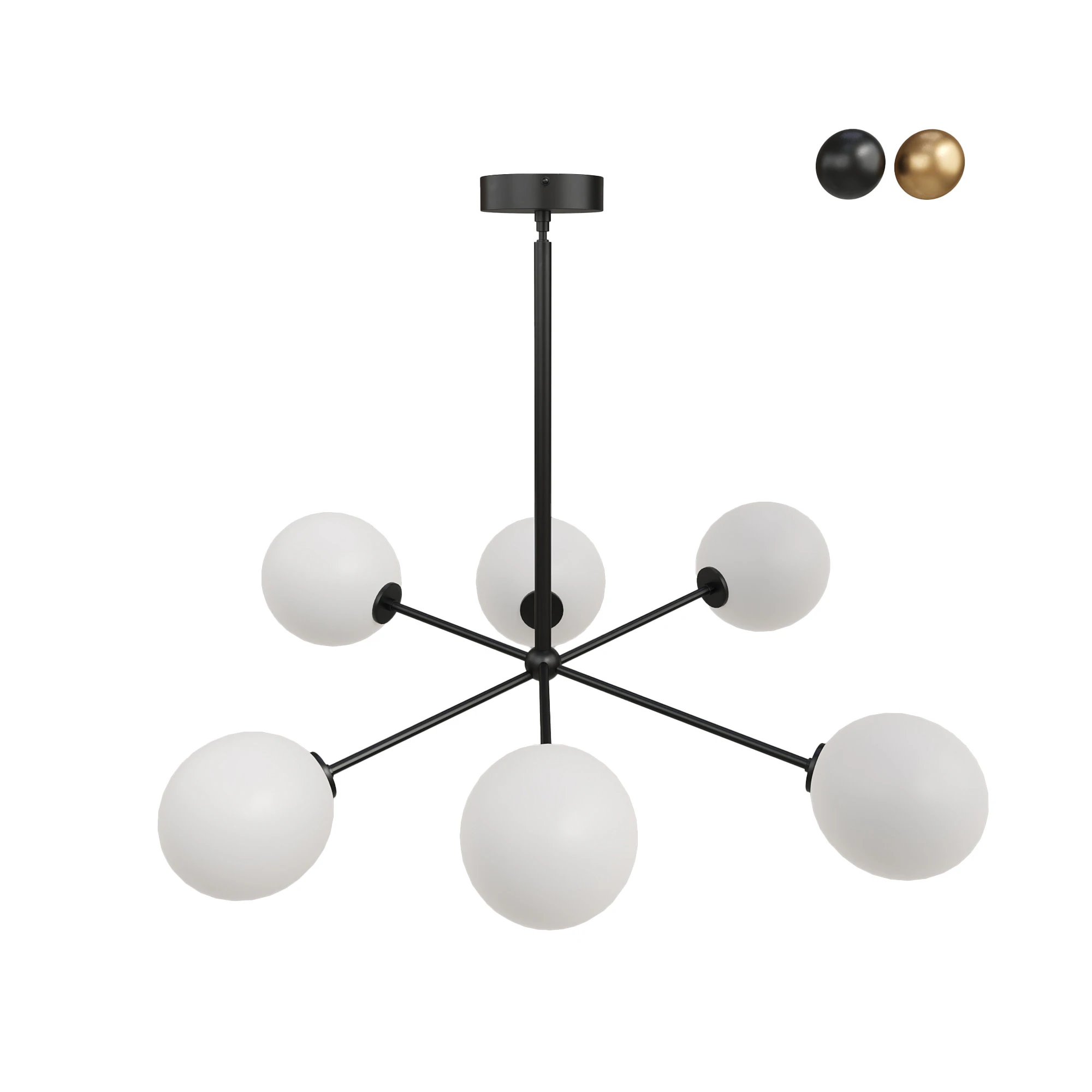 Cassia 6 Light Chandelier 3D Model .c4d .max .obj .3ds .fbx .stl .blend