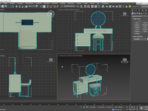 Makeup Dressing Table Cabinet 3D 模型