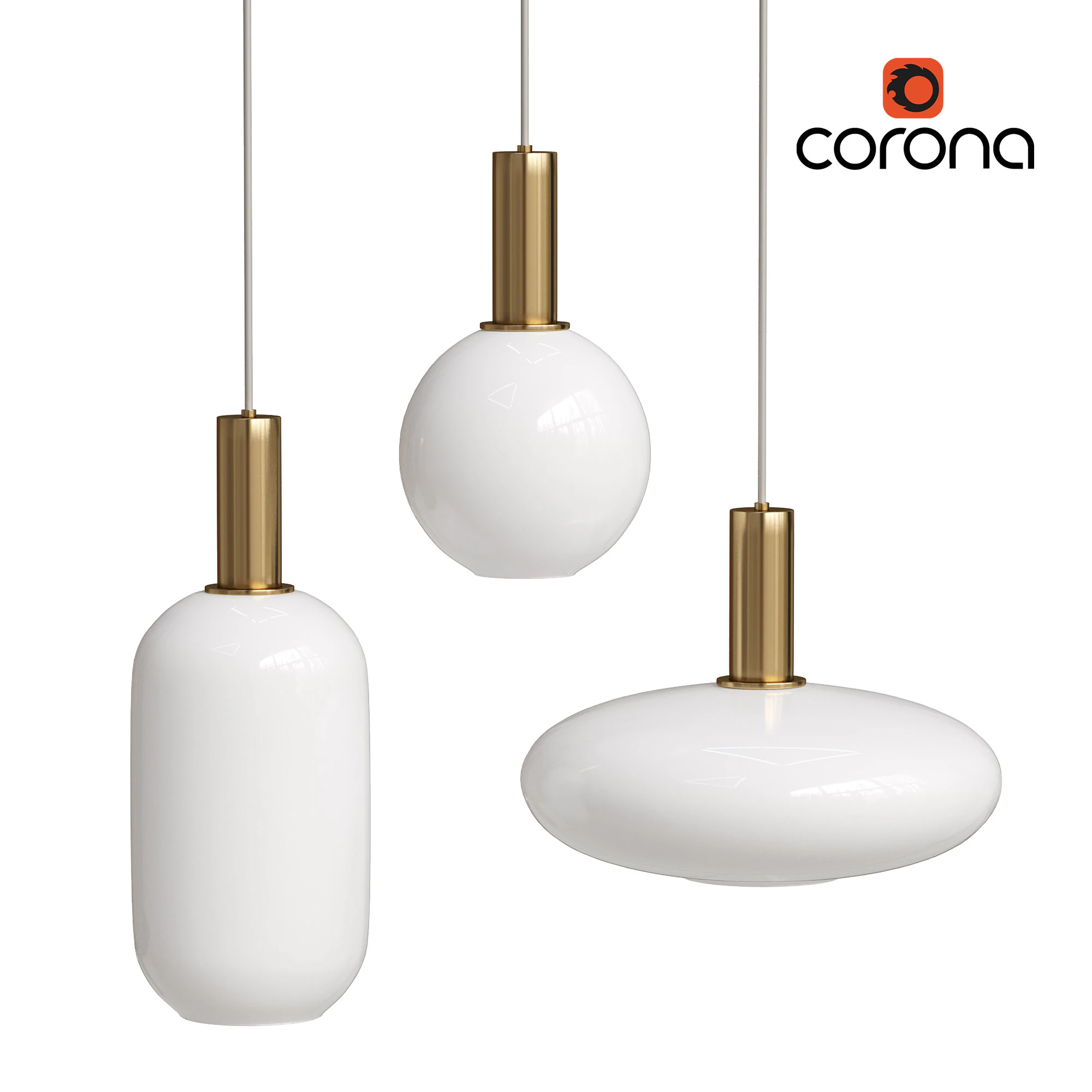Ferm Living Opal Lamp 3D Model .c4d .max .obj .3ds .fbx .stl .blend 
