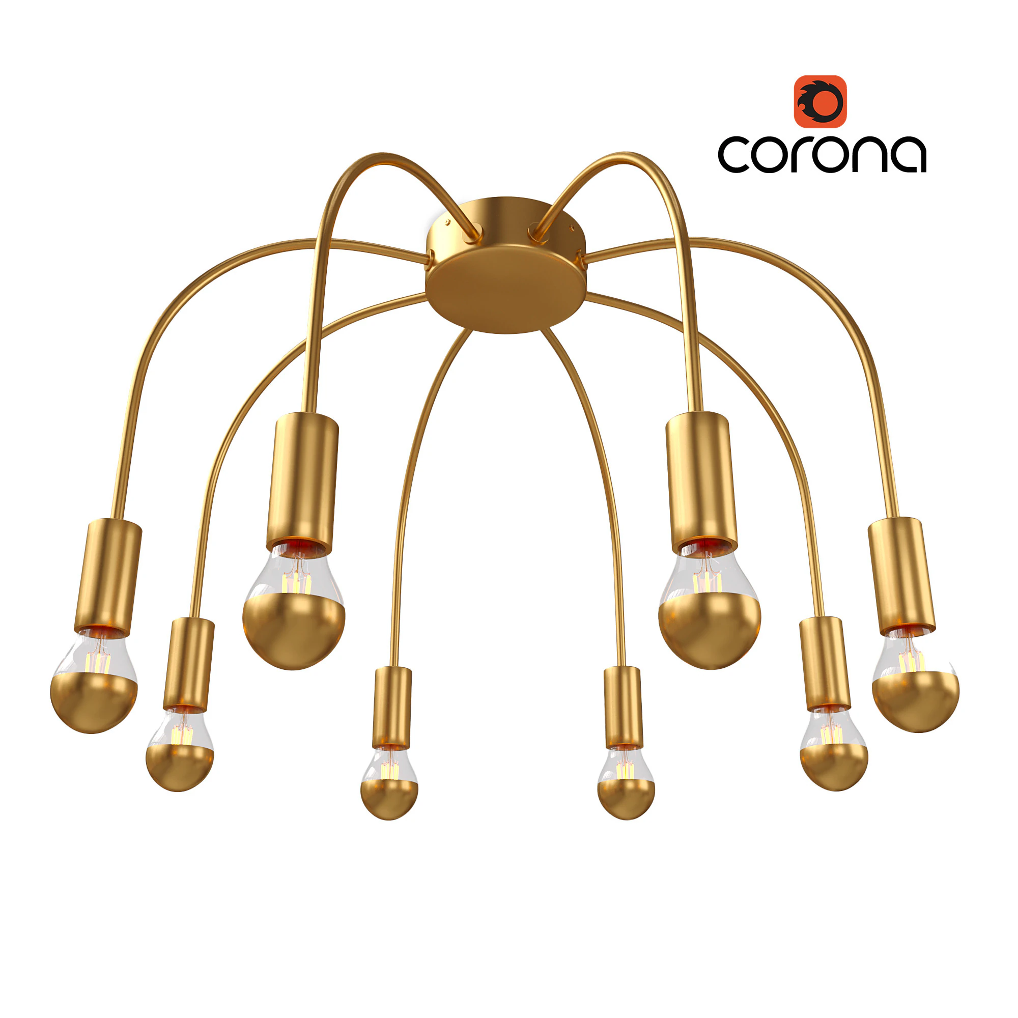 Fireworks Ceiling Lamp 3D Model .c4d .max .obj .3ds .fbx .stl .blend 