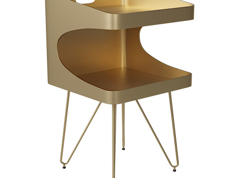 Shelves and Handle Bedside Table 3Dモデル