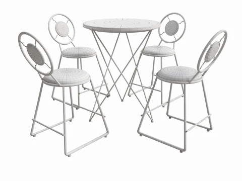 Metal Cosmetic Stool 3D Model