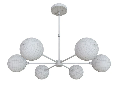 Lustre Sputnik de meados do s&eacute;culo Modelo 3D