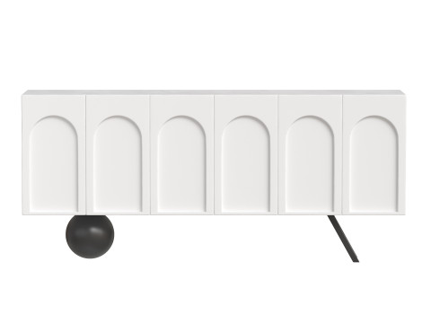 White Console Table Modello 3D