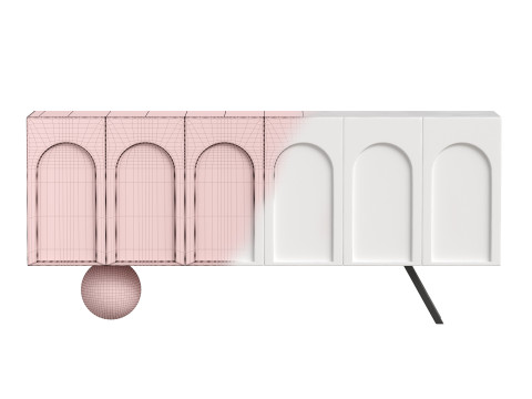 White Console Table Model 3D
