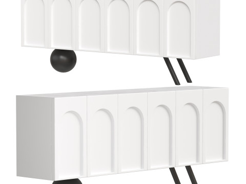 White Console Table Model 3D