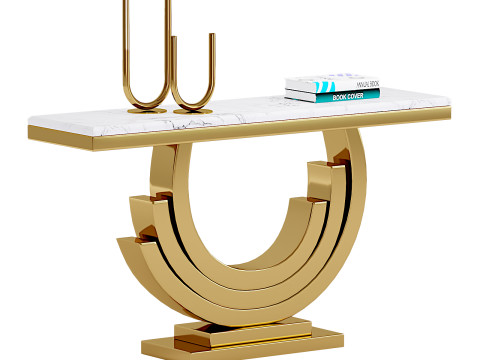 White marble console table 3D Model