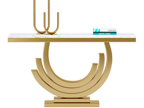 White marble console table 3D Model