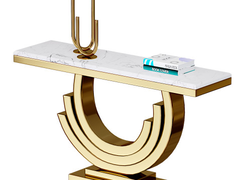White marble console table 3D Model